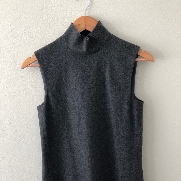 Vintage CALVIN KLEIN grey wool mock neck dress - Picture 2 of 7